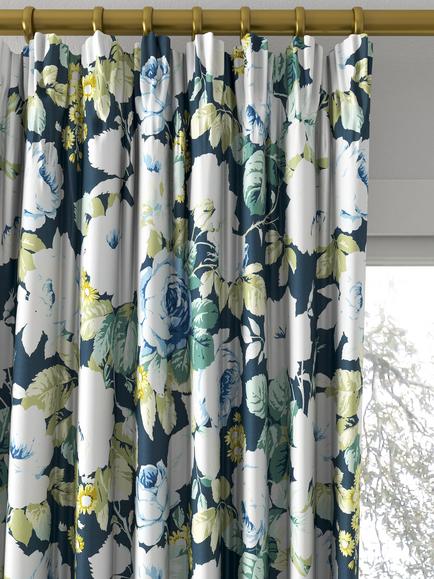 Sanderson Chelsea Made to Measure Curtains or Roman Blind, Forest/Indigo - view 2, Forest/Indigo