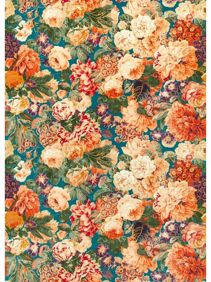 Sanderson Very Rose and Peony Made to Measure Curtains or Roman Blind, Kingfisher/Red Berry, Kingfisher/Red Berry