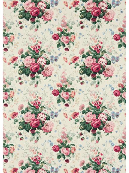 Sanderson Stapleton Park Made to Measure Curtains or Roman Blind, Cream/Pink, Cream/Pink