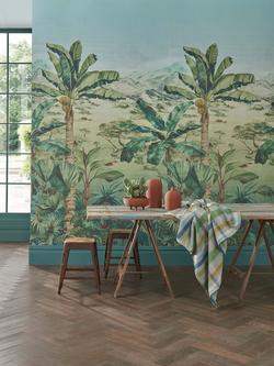 Osborne & Little Martinique Wallpaper Panel - view 2, Leaf Green W7615-01