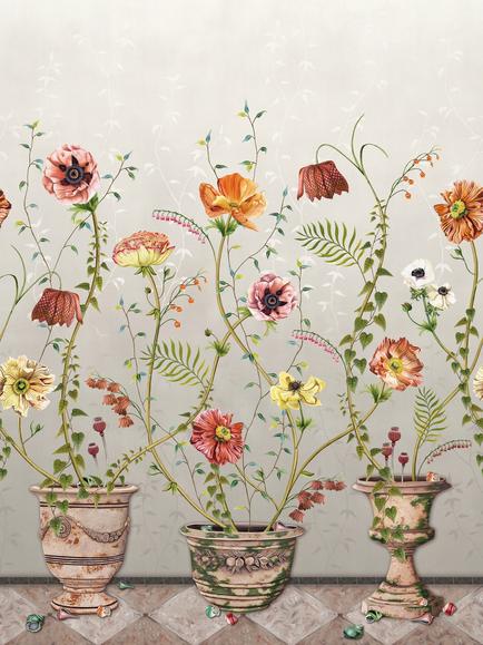 Osborne & Little Lamorran Wallpaper Panel, Stone W7683-02