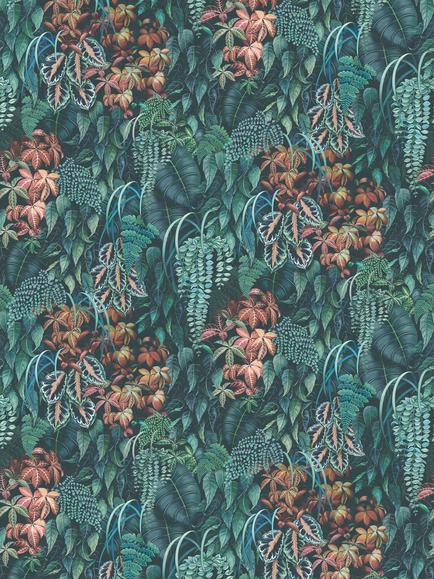 Osborne & Little Green Wall Wallpaper, Blue W7687-01