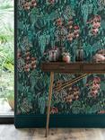 Osborne & Little Green Wall Wallpaper, Blue W7687-01