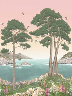 Osborne & Little Coastline Wallpaper Panel, W7680-03, Pink W7680-01