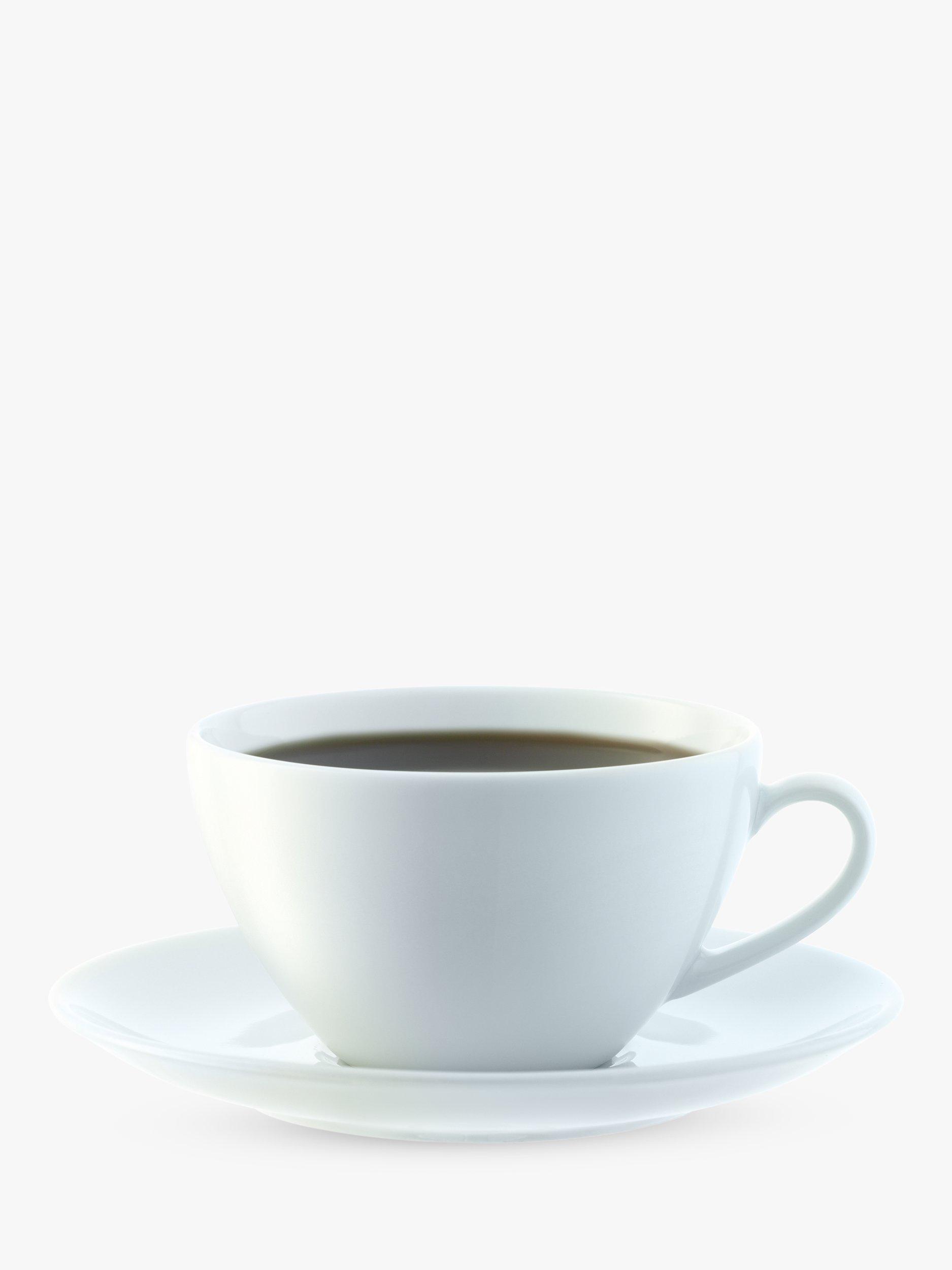 LSA International Dine Coffee Cup & Saucer, Set of 4, 220ml, White