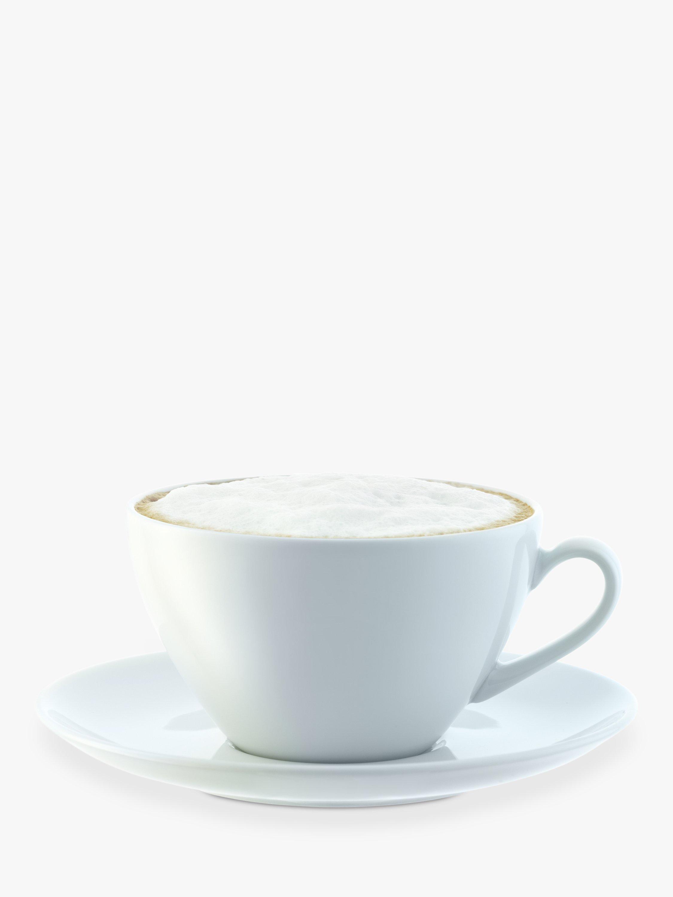 LSA International Dine Cappuccino Cup & Saucer, Set of 4, 350ml, White