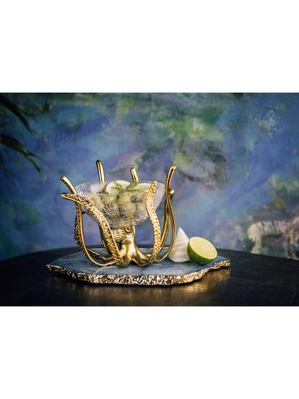 Culinary Concepts Mini Octopus Stand and Glass Bowl, 450ml - view 2, Gold