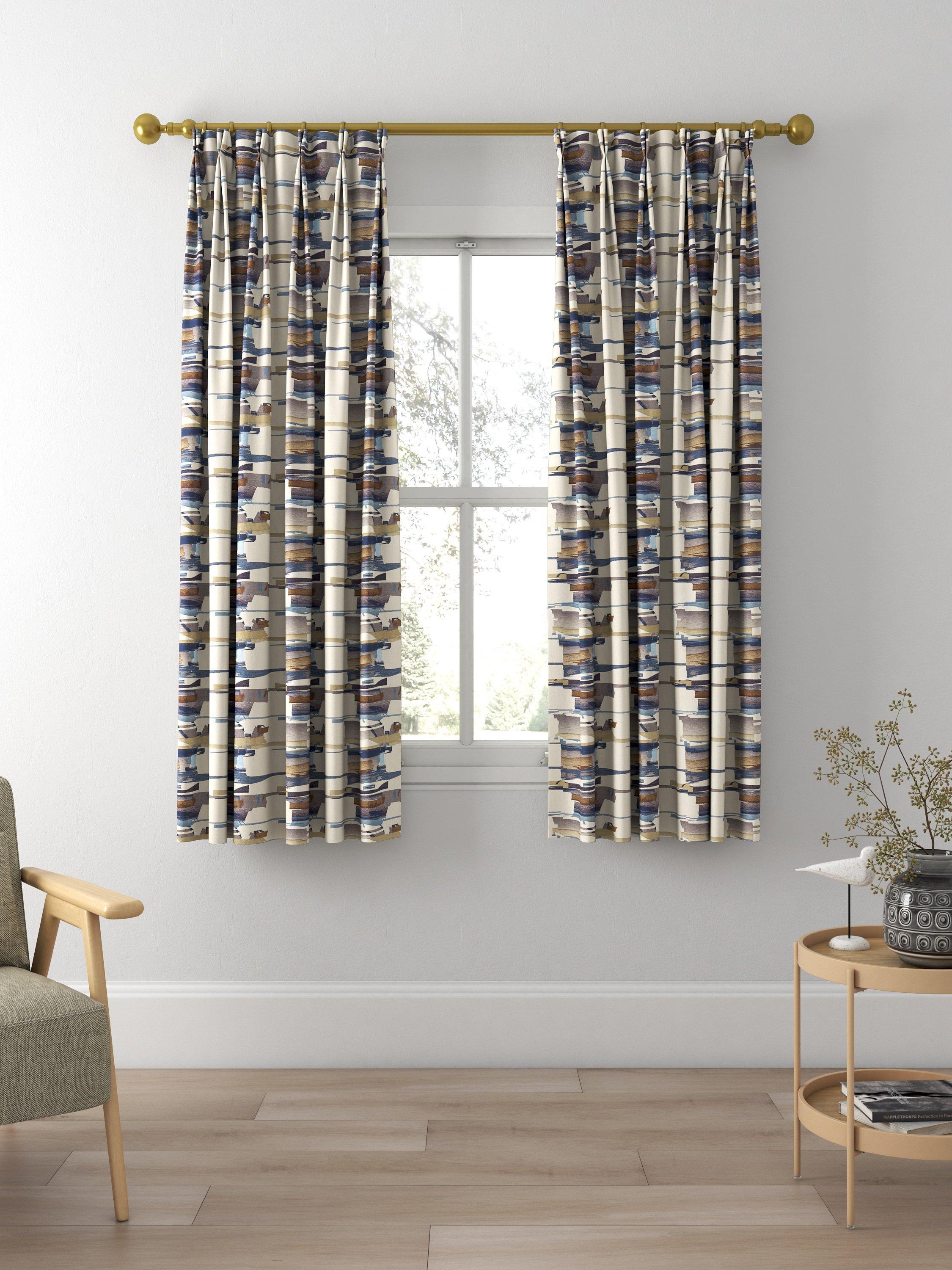 Harlequin Momentum 4 Made to Measure Curtains, Old Navy/Denim/Tan
