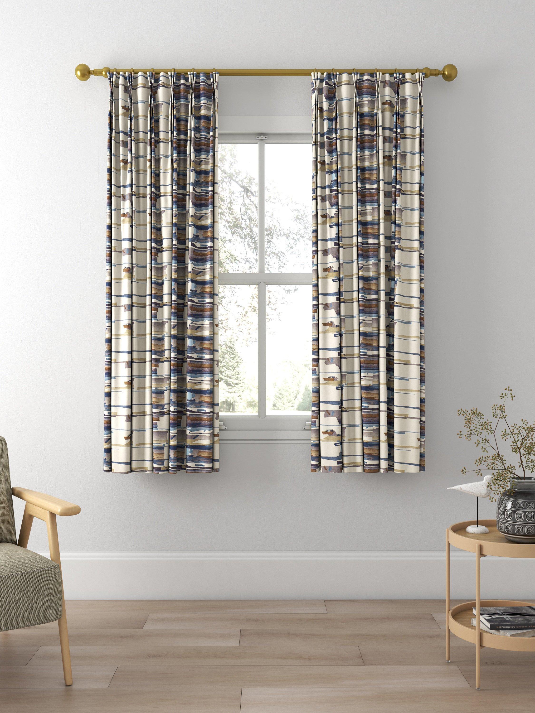 Harlequin Momentum 4 Made to Measure Curtains, Old Navy/Denim/Tan