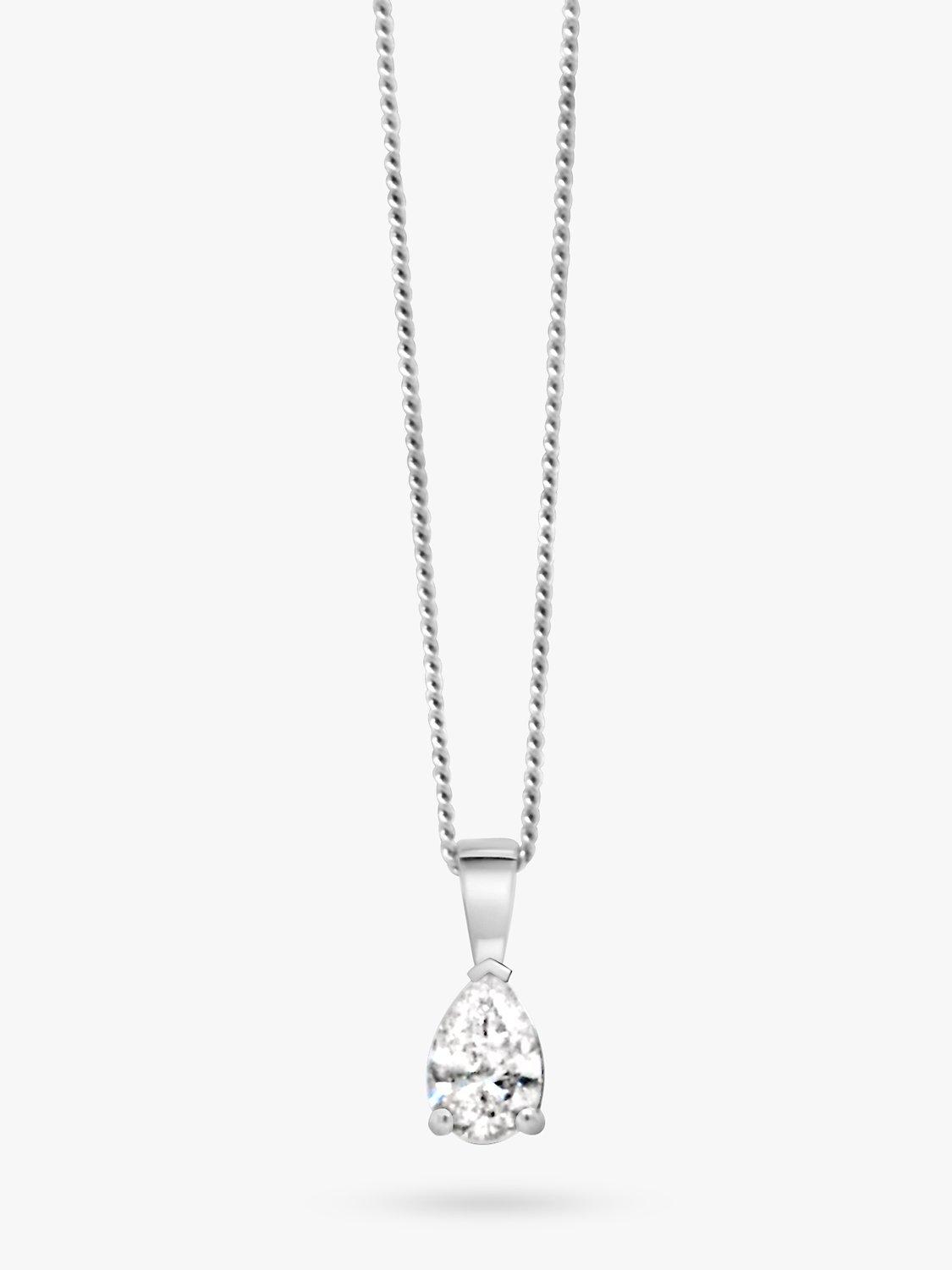 Product image 4 of 4, which shows Milton & Humble Jewellery Pre-Loved 18ct White Gold Solitaire Diamond Pendant Necklace