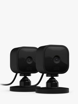 Blink Mini Indoor Plug-in Smart Security HD Camera, Pack of 2, Black