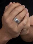 Hoxton London Wild Crocodile Patterned Ring, Silver