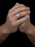 Hoxton London Herringbone Pattern Ring, Silver