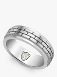 Hoxton London Brick Pattern Ring, Silver