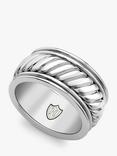 Hoxton London Twist Ring, Silver/Black