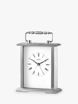 Acctim Gainsborough Roman Numeral Analogue Carriage Clock, 14cm - view 2, Silver
