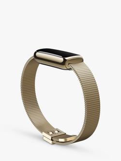 Fitbit Stainless Steel Mesh Band for Fitbit Luxe - view 2, Soft Gold