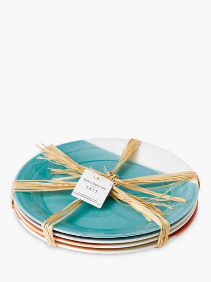Royal Doulton 1815 Bright Colours Dinner Plates, Set of 4, 28cm, Assorted, Assorted