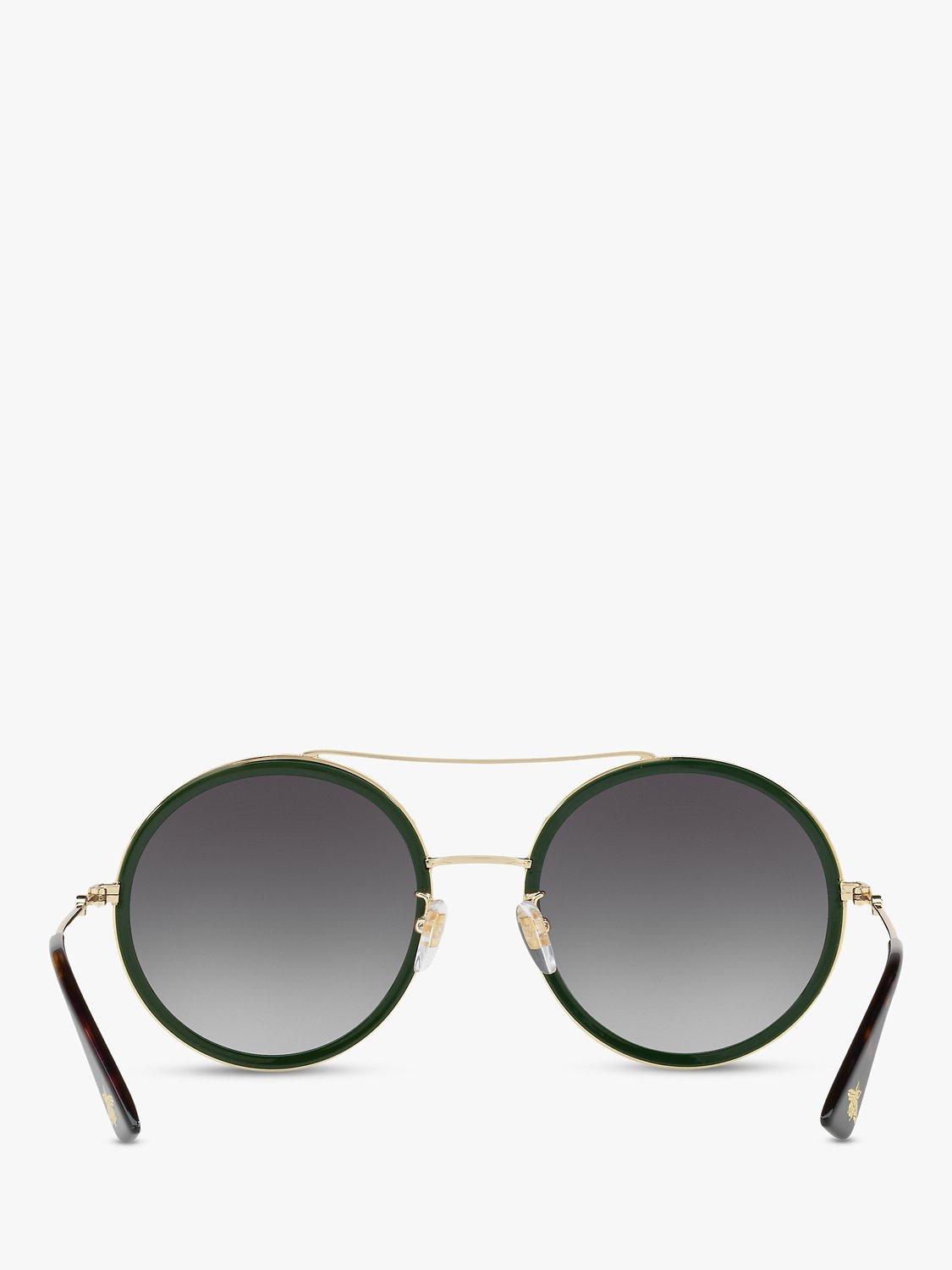Product image 7 of 11, which shows Gucci GG0061S Women's Polarised Round Sunglasses, Gold/Grey Gradient