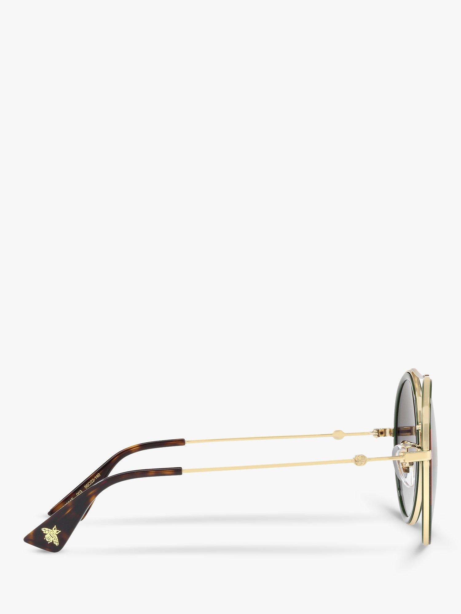 Product image 10 of 11, which shows Gucci GG0061S Women's Polarised Round Sunglasses, Gold/Grey Gradient