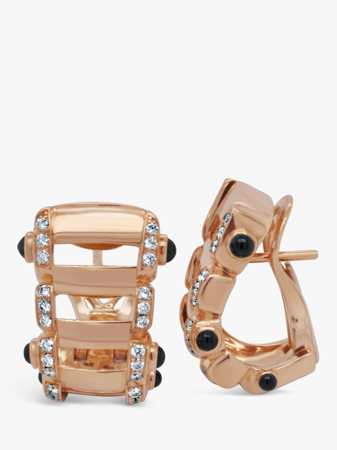 Product image 3 of 3, which shows Milton & Humble Jewellery Pre-Loved Patek Philippe 18ct Rose Gold Sapphire & Diamond Hoop Earrings