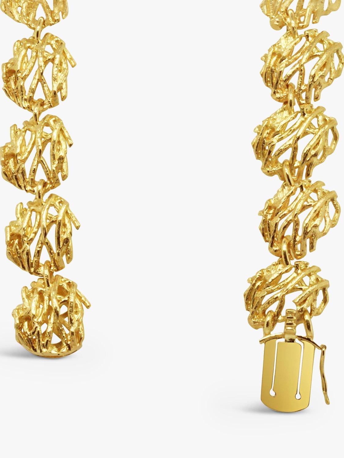 Product image 4 of 4, which shows Milton & Humble Jewellery Pre-Loved 18ct Yellow Gold Sapphire & Diamond Ornate Branch Collar Necklace, Dated London 1964