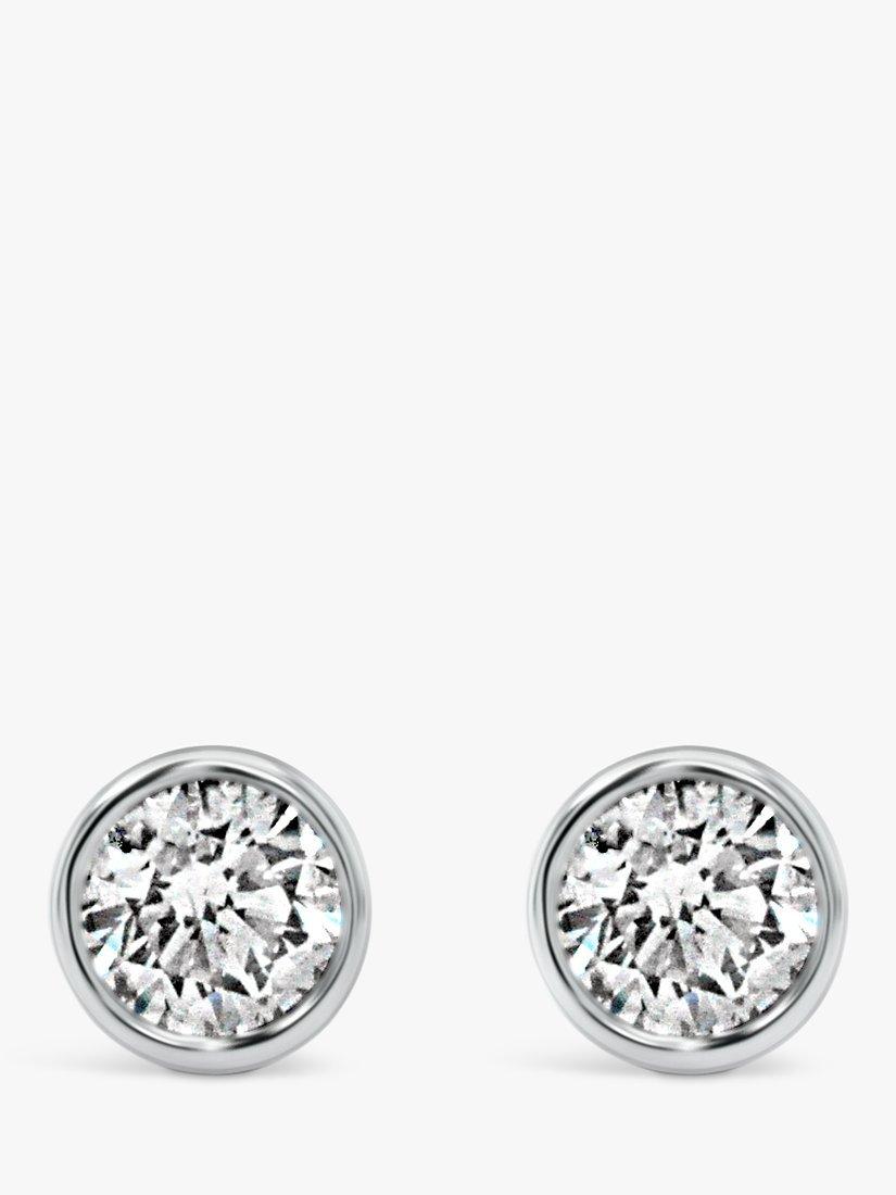 Product image 2 of 3, which shows Milton & Humble Jewellery Pre-Loved 18ct White Gold Single Diamond Stud Earrings