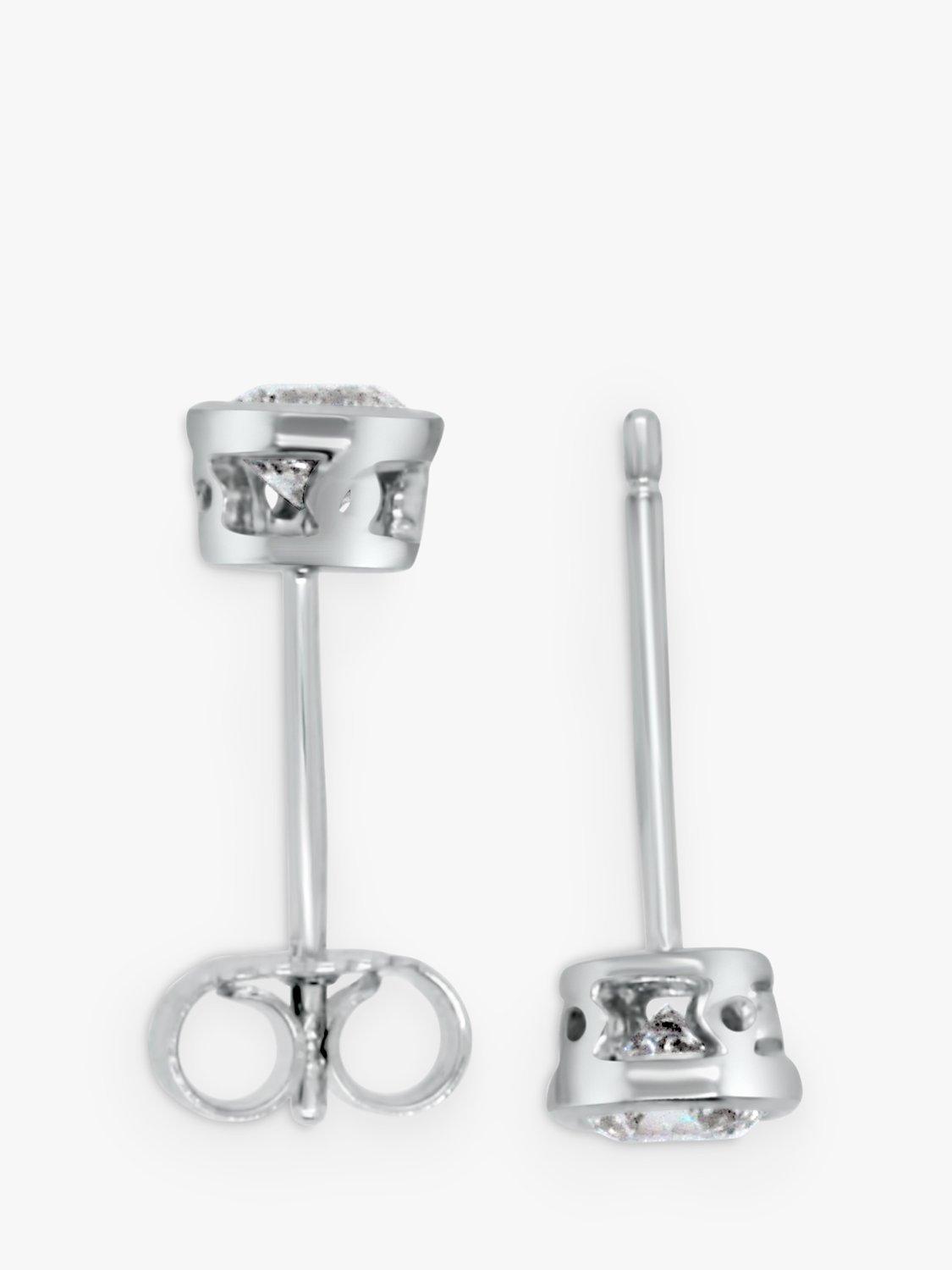 Product image 3 of 3, which shows Milton & Humble Jewellery Pre-Loved 18ct White Gold Single Diamond Stud Earrings