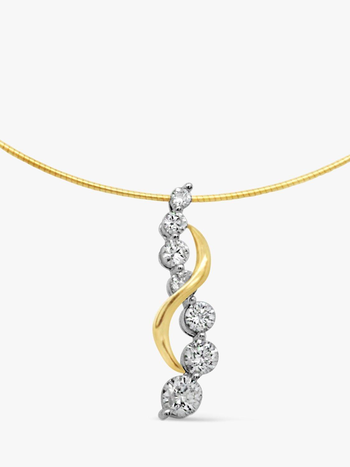 Product image 2 of 3, which shows Milton & Humble Jewellery Pre-Loved Journey 14ct Yellow and White Gold Diamond Twist Pendant Necklace