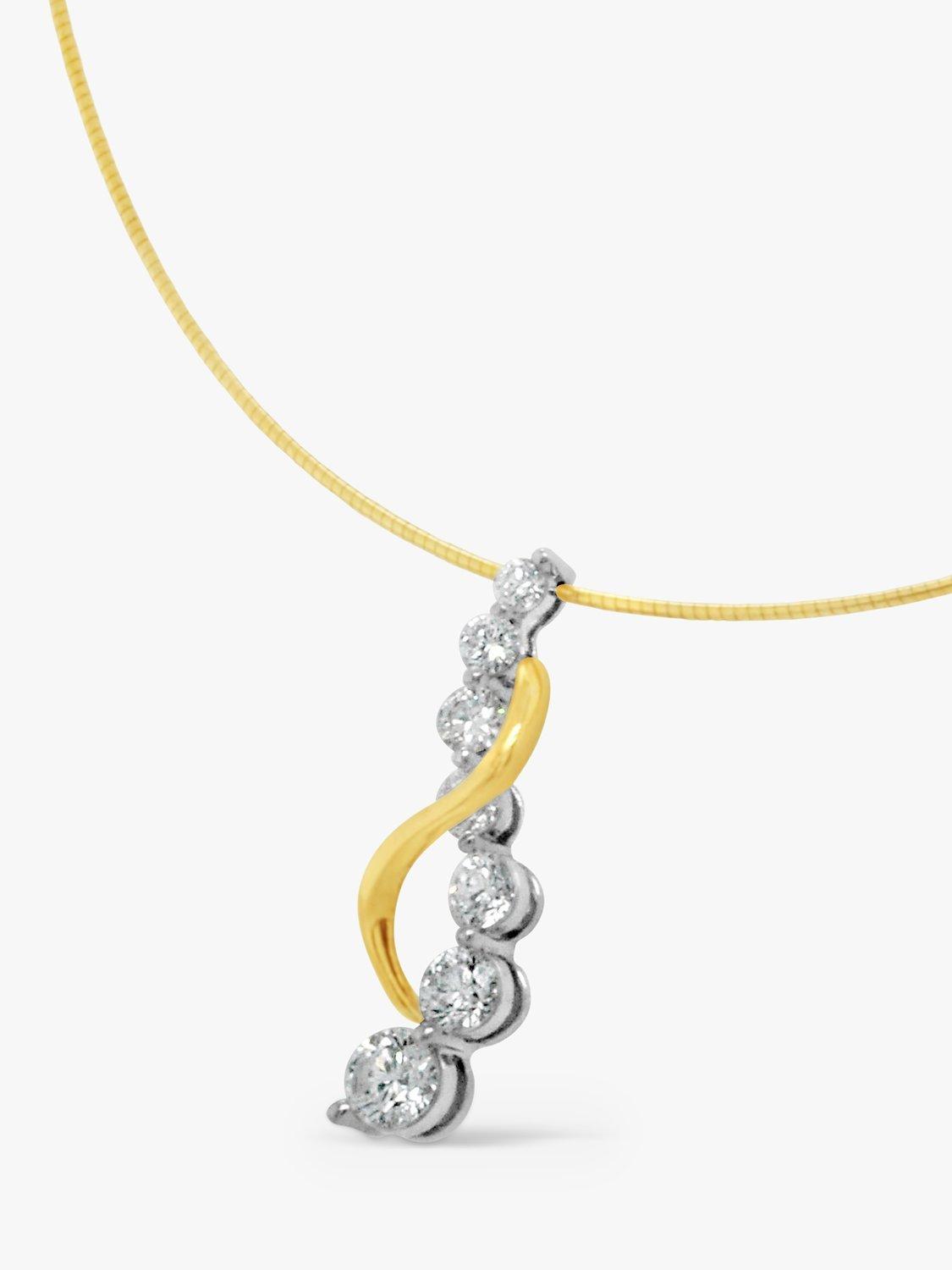 Product image 3 of 3, which shows Milton & Humble Jewellery Pre-Loved Journey 14ct Yellow and White Gold Diamond Twist Pendant Necklace