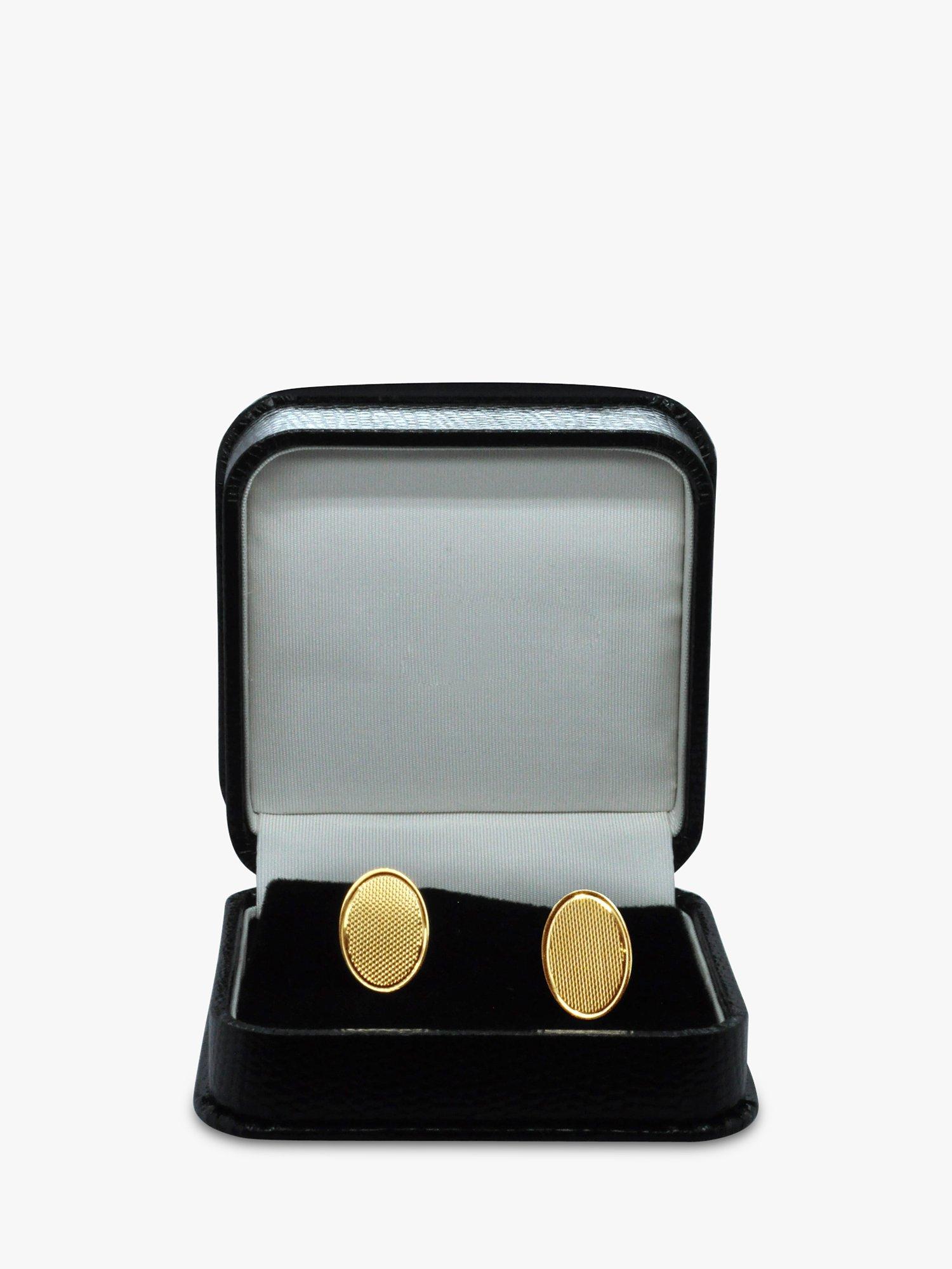 Product image 4 of 4, which shows Milton & Humble Jewellery Pre-Loved 18ct Yellow Gold Oval Cufflinks, Birmingham 1976