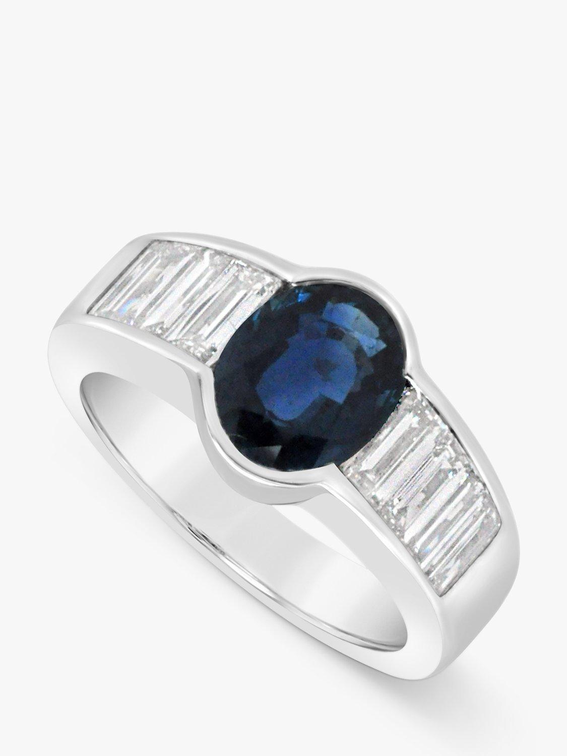 Product image 2 of 4, which shows Milton & Humble Jewellery Pre-Loved 18ct White Gold Sapphire & Diamond Cocktail Ring