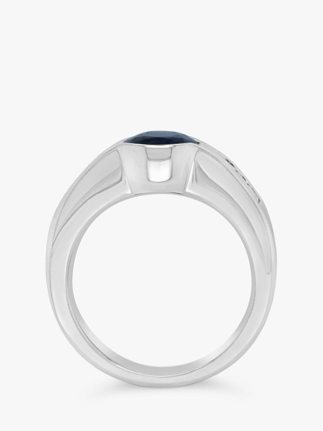 Product image 4 of 4, which shows Milton & Humble Jewellery Pre-Loved 18ct White Gold Sapphire & Diamond Cocktail Ring