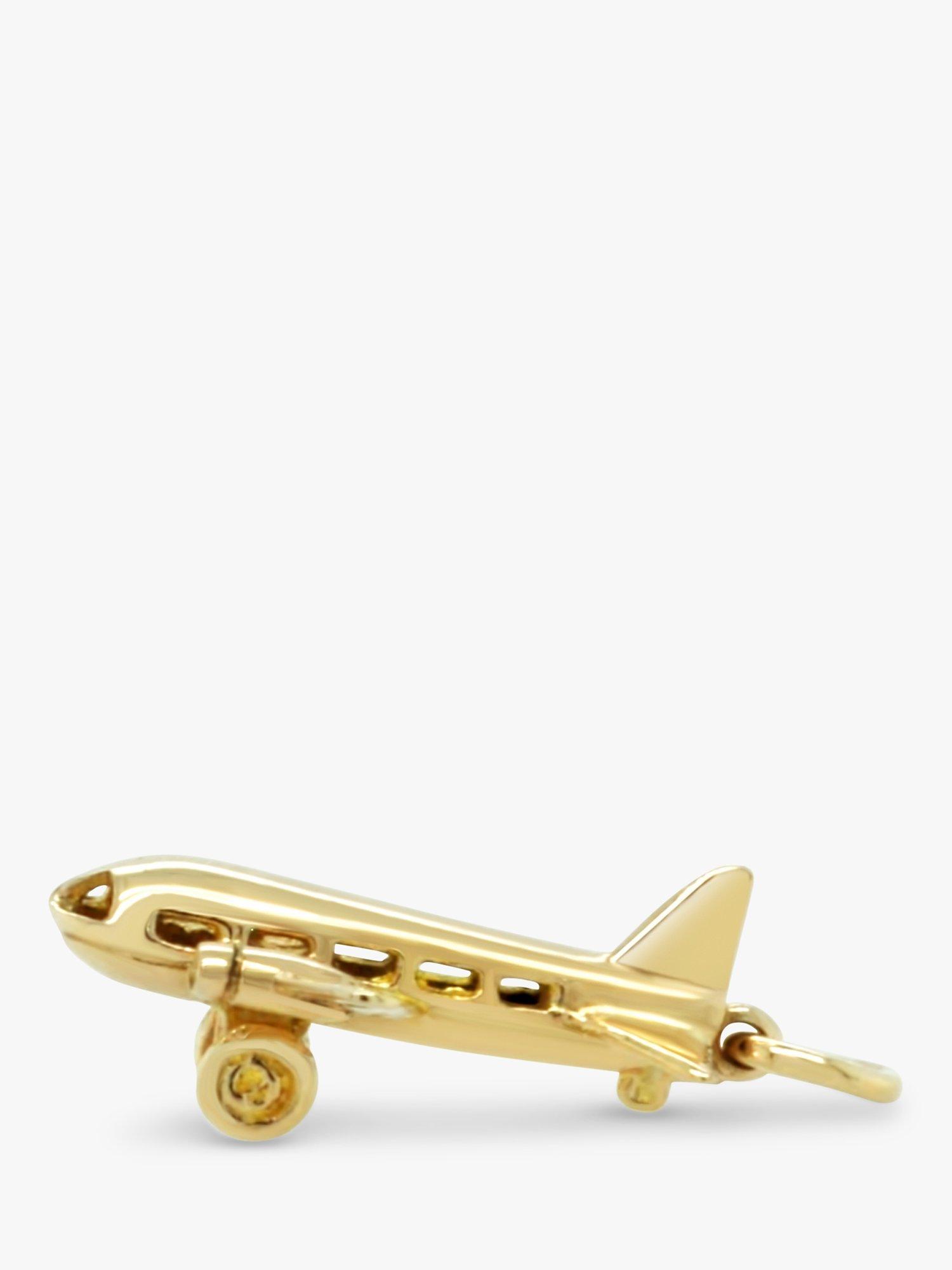 Product image 1 of 2, which shows Milton & Humble Jewellery Pre-Loved 9ct Yellow Gold Aeroplane Charm, Dated 1958