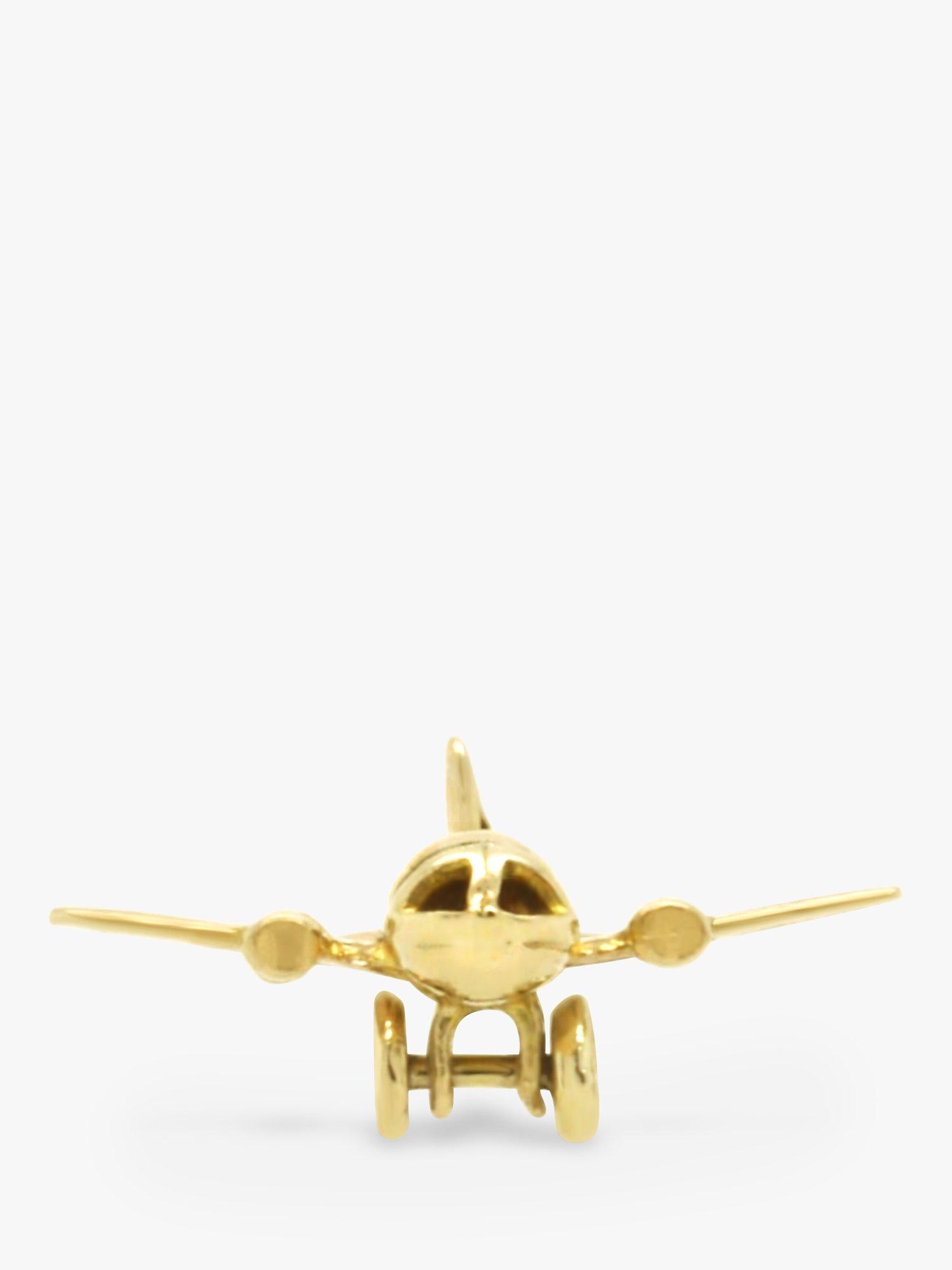 Product image 2 of 2, which shows Milton & Humble Jewellery Pre-Loved 9ct Yellow Gold Aeroplane Charm, Dated 1958