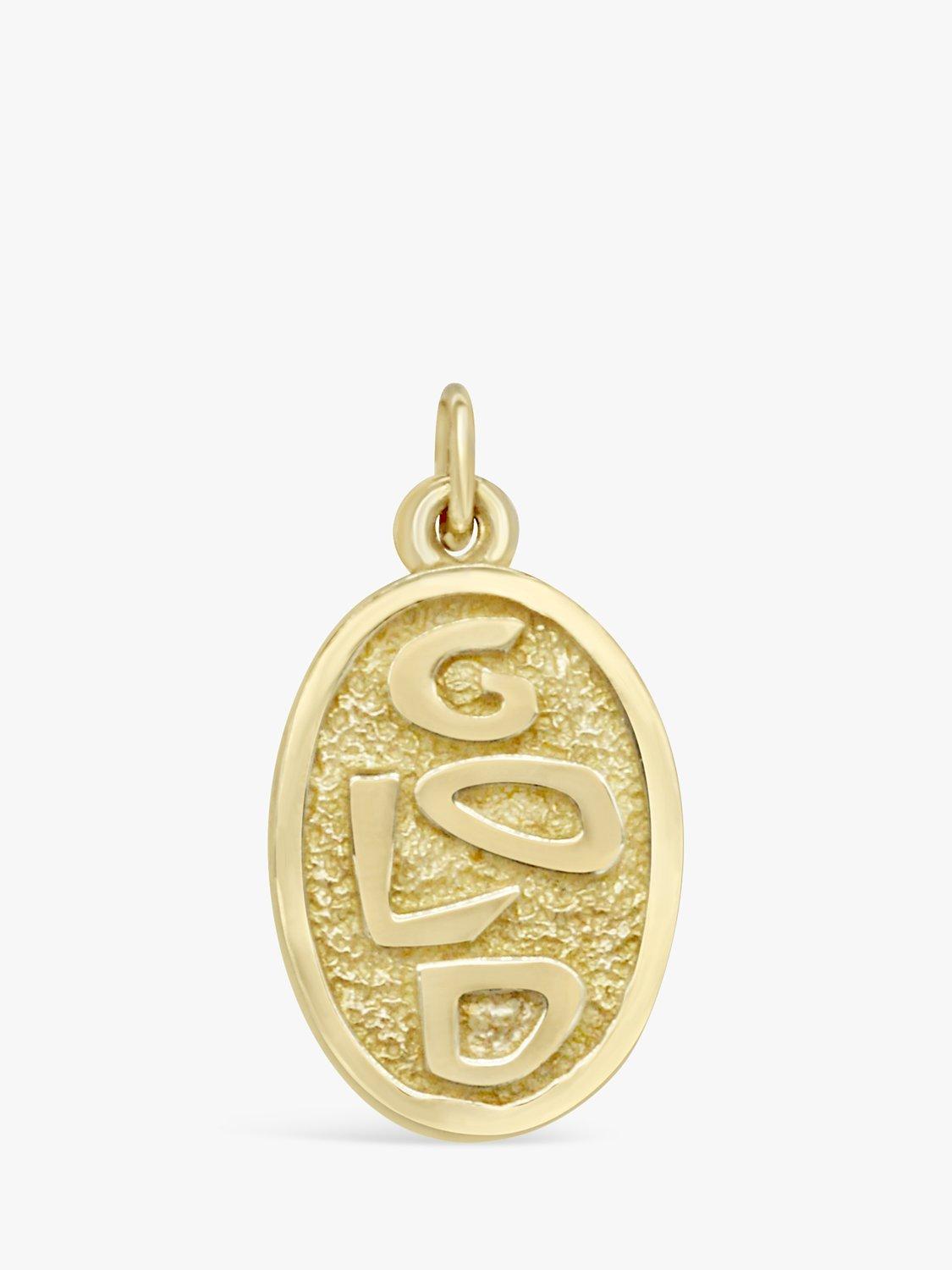 Product image 1 of 2, which shows Milton & Humble Jewellery Pre-Loved 9ct Yellow Gold Oval Ingot Pendant Charm, Dated Sheffield 1976
