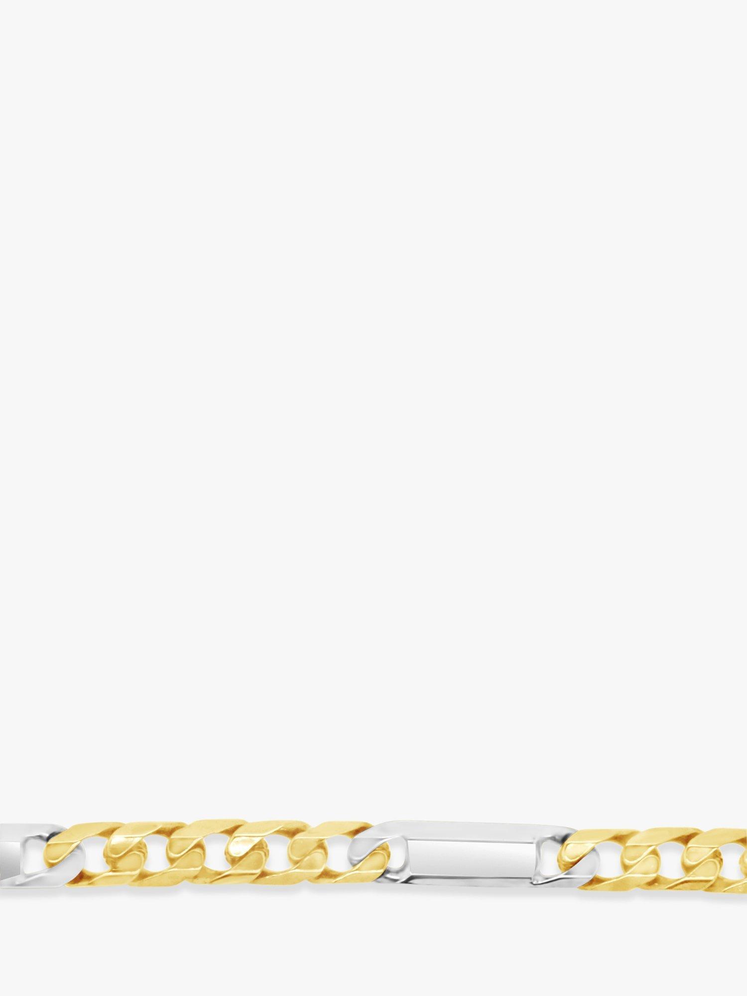 Product image 2 of 3, which shows Milton & Humble Jewellery Pre-Loved 9ct White & Yellow Gold Curb Chain Bracelet, Dated 1995