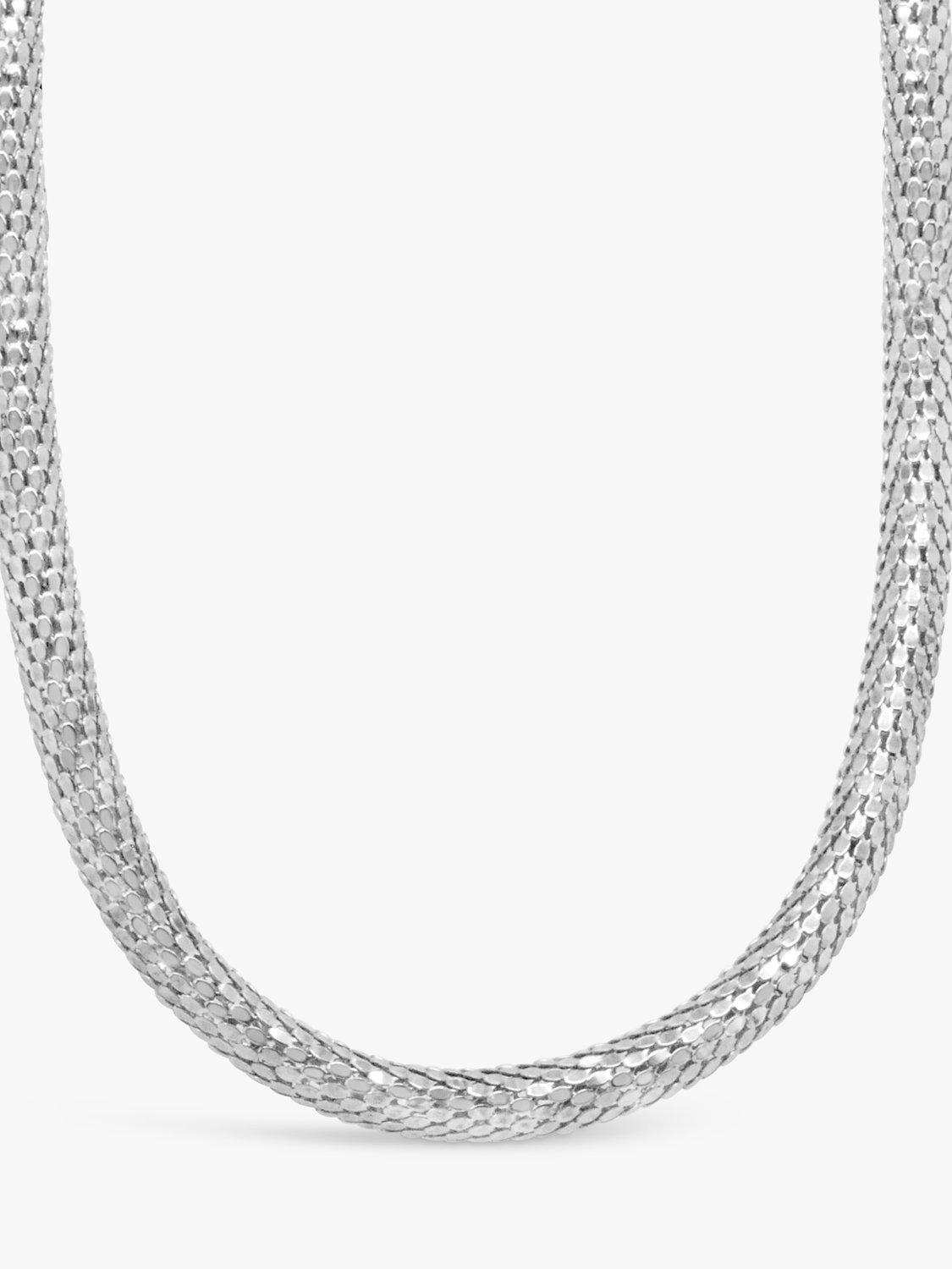Product image 2 of 3, which shows Milton & Humble Jewellery Pre-Loved 9ct White Gold Tubular Chain Necklace