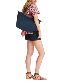 Longchamp Le Pliage Original Large Shoulder Bag - view 2, Navy