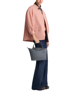 Longchamp Le Pliage Green Recycled Canvas Small Top Handle Bag - view 2, Graphite