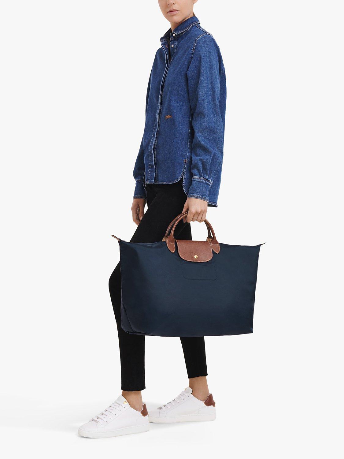 Product image 2 of 7, which shows Longchamp Le Pliage Original Small Travel Bag, Rich Navy