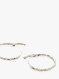 Monica Vinader Siren Muse Medium Irregular Hoop Earrings - view 2, Silver