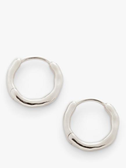 Monica Vinader MV Siren™ Muse Huggie Earrings, Silver