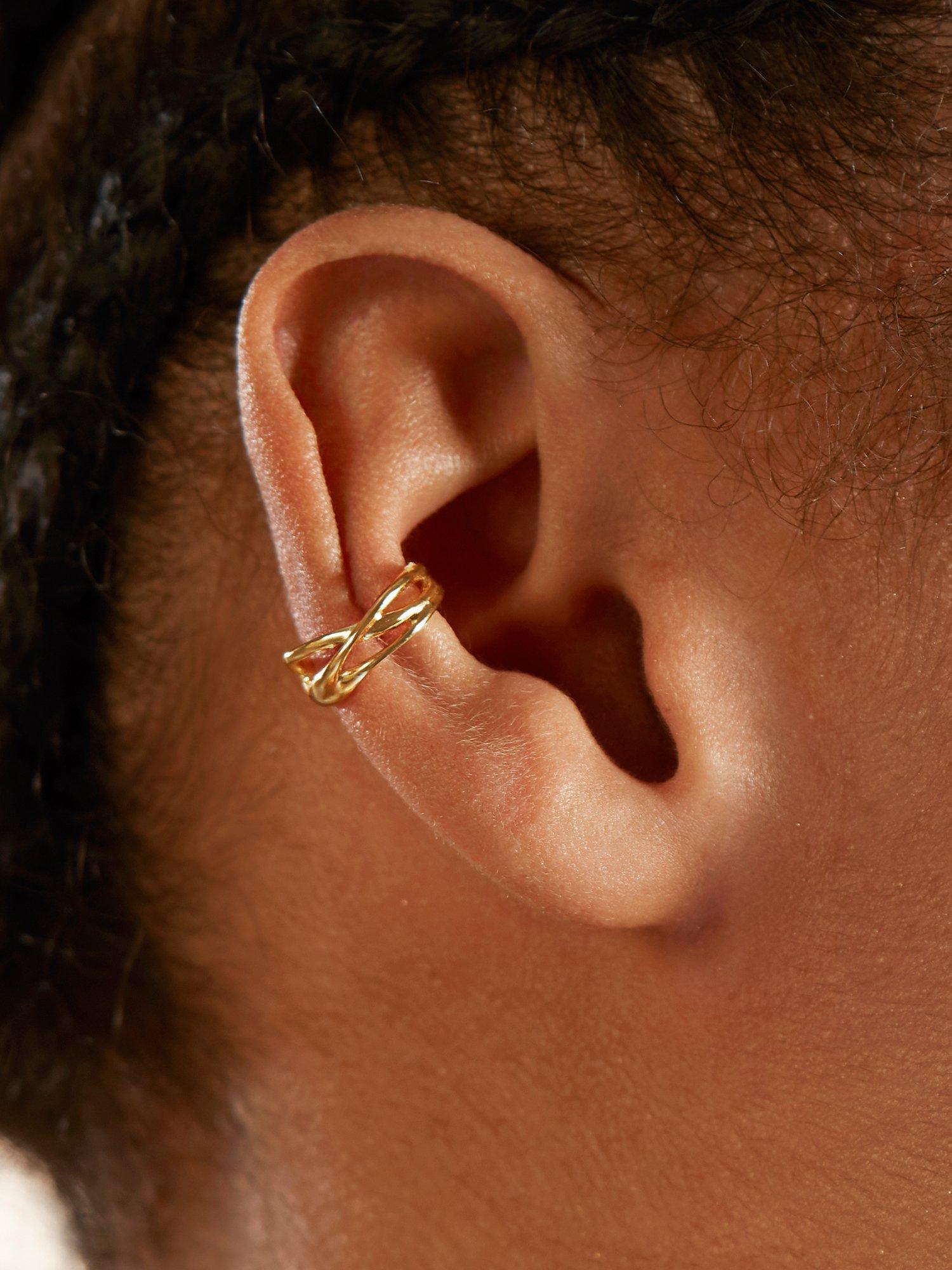 Product image 2 of 3, which shows Monica Vinader Nura Reef Ear Cuff, Gold