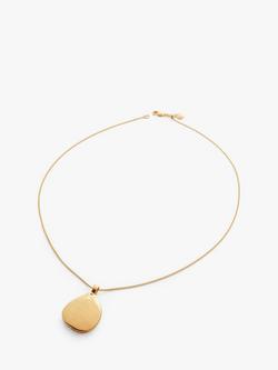 Monica Vinader Deia Pebble Locket Charm Necklace, Gold, Gold