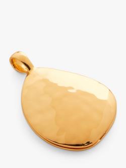 Monica Vinader Deia Pebble Locket Charm Necklace, Gold - view 2, Gold