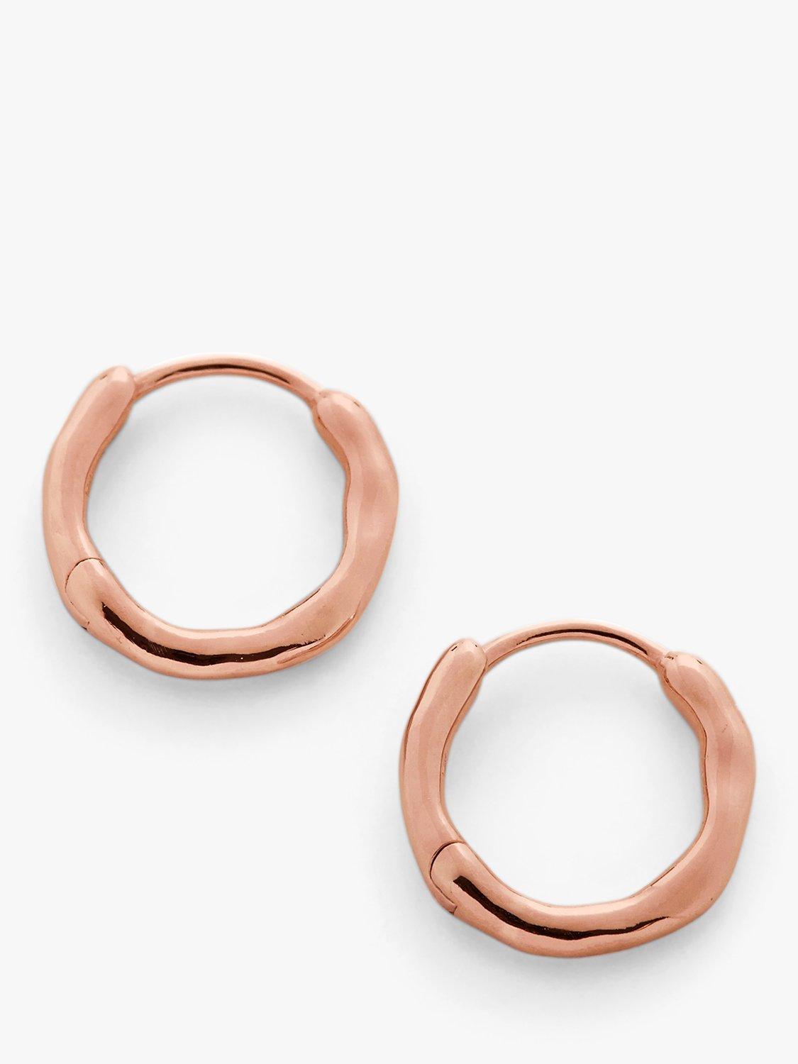 Product image 1 of 3, which shows Monica Vinader Siren Muse Huggie Earrings, Rose Gold