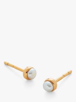 Monica Vinader Mini Pearl Stud Earrings, Gold