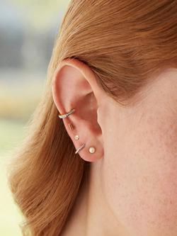 Monica Vinader Mini Pearl Stud Earrings - view 2, Gold