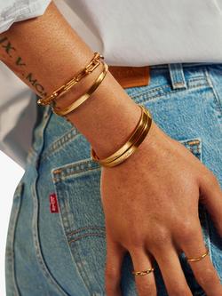 Monica Vinader Essential Bangle - view 2, Gold